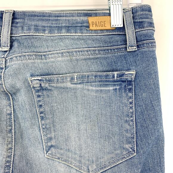 Paige Skyline Ankle Peg Jeans Womens Size 28 Distressed Denim Step Hem - Picture 3 of 7